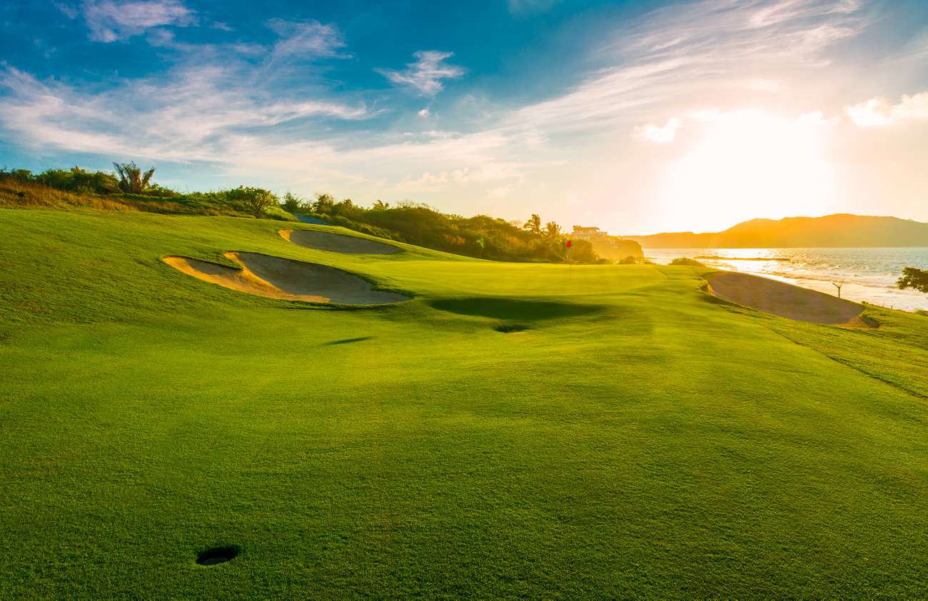 golf course next to ocean